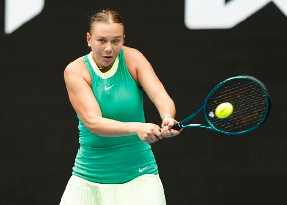 Amanda Anisimova, Australian Open 2024, Melbourne Park, Melbourne, Victoria, Australia. Copyright: xJuergenxHasenkopfx