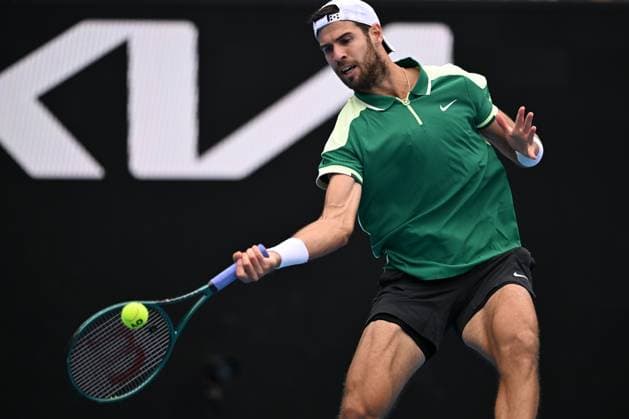 Karen Khachanov in action during his third round match Australian Open, Day Five, Tennis, Melbourne Park, Melbourne, Australia - 19 Jan 2024  Copyright: xJamesxGourley Shutterstockx 14306728aw