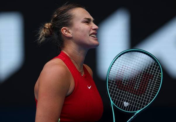 Aryna Sabalenka of Belarus reacts in frustration Australian Open, Day Six, Tennis, Melbourne Park, Melbourne, Australia - 19 Jan 2024  Copyright: xEllaxLing Shutterstockx 14306107v