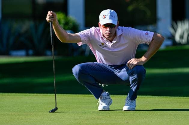 LA QUINTA, CA - JANUARY 18: Ben Kohles (USA) looks over his birdie putt on 2 during Rd1 of The American Express tournament at La Quinta Country Club on January 18, 2024 in La Quinta, California. (Photo by Ken Murray Icon Sportswire) GOLF: JAN 18 PGA, Golf Herren The American Express EDITORIAL USE ONLY Icon2401180241