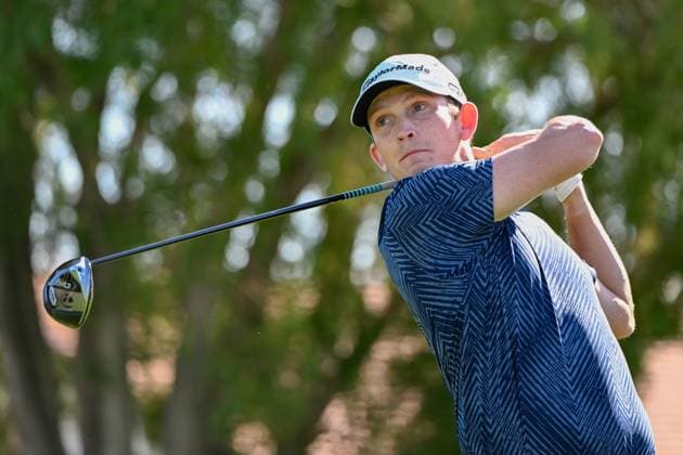 LA QUINTA, CA - JANUARY 18: Jacob Bridgeman (USA) watches his tee shot on 5 during Rd1 of The American Express tournament at La Quinta Country Club on January 18, 2024 in La Quinta, California. (Photo by Ken Murray Icon Sportswire) GOLF: JAN 18 PGA, Golf Herren The American Express EDITORIAL USE ONLY Icon2401180461