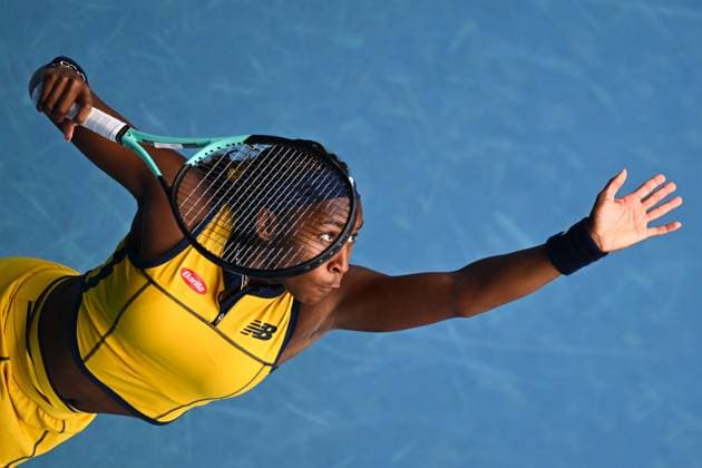 Cori Gauff (USA) in action during her third round match Australian Open, Day Five, Tennis, Melbourne Park, Melbourne, Australia - 19 Jan 2024  Copyright: xJamesxGourley Shutterstockx 14306728bs
