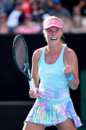 TENNIS AUSTRALIAN OPEN, Magdalena Frech of Poland celebrates match point during her 3rd round win over Anastasia Zakharova of Russia on Day 6 of the 2024 Australian Open at Melbourne Park in Melbourne, Friday, January 19, 2024. ( NO ARCHIVING, EDITORIAL USE ONLY, NO USE IN BOOKS WITHOUT CONSENT MELBOURNE VICTORIA AUSTRALIA  Copyright: xJOELxCARRETTx 20240119001890895791
