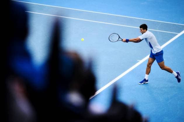 Novak Djokovic (SRB) during his third round match Australian Open, Day Six, Tennis, Melbourne Park, Melbourne, Australia - 19 Jan 2024  Copyright: xJamesxGourley Shutterstockx 14306114s