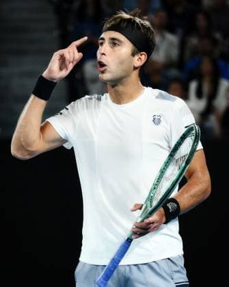 Tomas Martin Etcheverry (ARG) reacts during his third round match Australian Open, Day Six, Tennis, Melbourne Park, Melbourne, Australia - 19 Jan 2024  Copyright: xJamesxGourley Shutterstockx 14306114ar