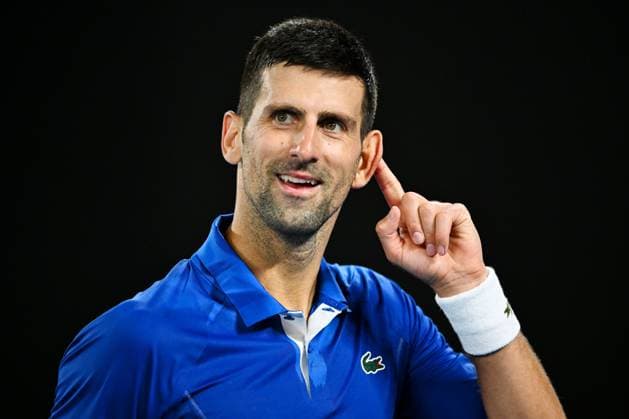 Novak Djokovic (SRB) celebrates during his third round match Australian Open, Day Six, Tennis, Melbourne Park, Melbourne, Australia - 19 Jan 2024  Copyright: xJamesxGourley Shutterstockx 14306114bi