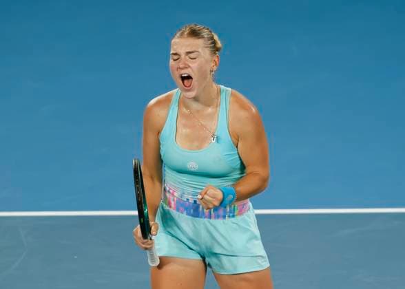 Maria Timofeeva (RUS) macht die Faust und jubelt, Jubel, Freude, Emotion, Australian Open 2024, Melbourne Park, Melbourne, Victoria, Australia. Copyright: xJuergenxHasenkopfx