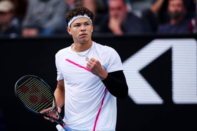 Ben Shelton (USA) during his third round match Australian Open, Day Six, Tennis, Melbourne Park, Melbourne, Australia - 19 Jan 2024  Copyright: xEllaxLing Shutterstockx 14306107bt