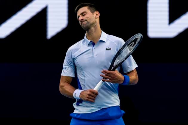 MELBOURNE, VIC - JANUARY 19: Novak Djokovic of Serbia in action during the 3rd round of the 2024 Australian Open on January 19 2024, at Melbourne Park in Melbourne, Australia. (Photo by Jason Heidrich Icon Sportswire) TENNIS: JAN 19 Australian Open EDITORIAL USE ONLY Icon240119191
