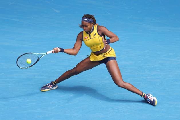 Coco Gauff, USA, during second round of 2024 Australian Open in Melbourne, 19 01 2023; -