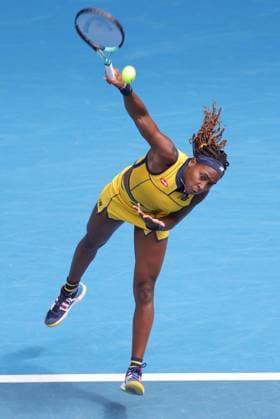 Coco Gauff, USA, during second round of 2024 Australian Open in Melbourne, 19 01 2023; -
