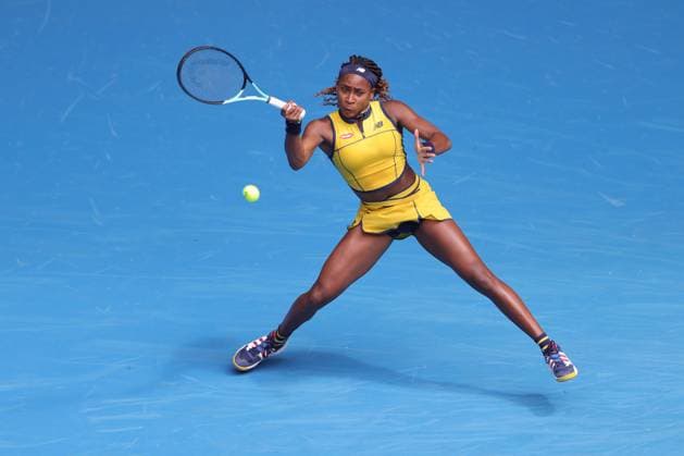 Coco Gauff, USA, during second round of 2024 Australian Open in Melbourne, 19 01 2023; -