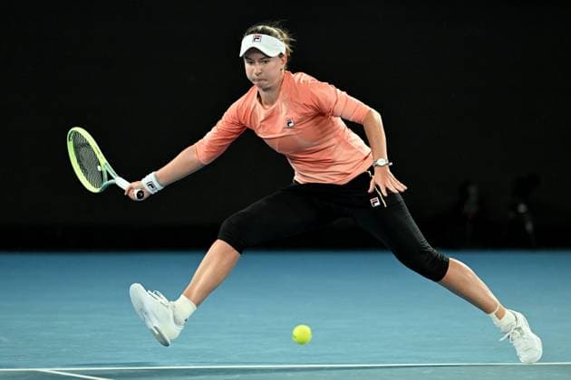 TENNIS AUSTRALIAN OPEN, Barbora Krejcikova of Czech Republic in action during her 3rd round match against Storm Hunter of Australia on Day 6 of the 2024 Australian Open at Melbourne Park in Melbourne, Friday, January 19, 2024. ( NO ARCHIVING, EDITORIAL USE ONLY, NO USE IN BOOKS WITHOUT CONSENT MELBOURNE VICTORIA AUSTRALIA  Copyright: xJAMESxROSSx 20240120001890987993