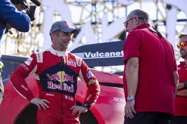 203 LOEB Sebastien (fra), LURQUIN Fabian (bel), Bahrain Raid Xtreme, Prodrive Hunter, FIA Ultimate, ambiance during the Final Podium of the Dakar 2024 on January 19, 2024 in Yanbu, Saudi Arabia - DAKAR 2024 - FINAL PODIUM DPPI Panoramic  05124022__UDE3470