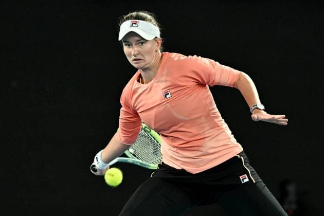 TENNIS AUSTRALIAN OPEN, Barbora Krejcikova of Czech Republic in action during her 3rd round match against Storm Hunter of Australia on Day 6 of the 2024 Australian Open at Melbourne Park in Melbourne, Friday, January 19, 2024. ( NO ARCHIVING, EDITORIAL USE ONLY, NO USE IN BOOKS WITHOUT CONSENT MELBOURNE VICTORIA AUSTRALIA  Copyright: xJAMESxROSSx 20240120001890992746