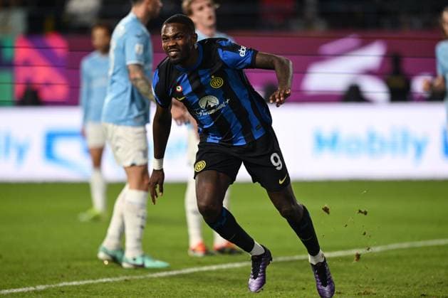 Db Riyad (Arabia Saudita) 19 01 2024 - Supercoppa Italiana Inter-Lazio foto Daniele Buffa Image nella foto: esultanza gol Marcus Thuram 