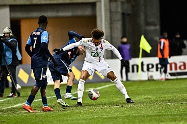 Romain Escarpit (bp) FOOTBALL : Bergerac vs Lyon - 16eme de Finale de la Coupe de France - Limoges - 19-01-2024 ThierryBreton Panoramic 
