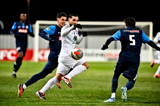 Mathis Cherki (ol) FOOTBALL : Bergerac vs Lyon - 16eme de Finale de la Coupe de France - Limoges - 19-01-2024 ThierryBreton Panoramic 