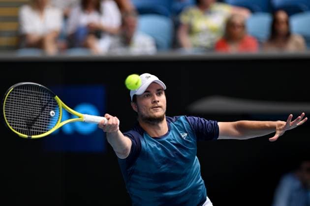 TENNIS AUSTRALIAN OPEN, Miomir Kecmanovic of Serbia in action during his round 3 match against Tommy Paul of the USA on Day 7 of the 2024 Australian Open at Melbourne Park in Melbourne, Saturday, January 20, 2024. ( NO ARCHIVING, EDITORIAL USE ONLY, NO USE IN BOOKS WITHOUT CONSENT MELBOURNE VICTORIA AUSTRALIA  Copyright: xLUKASxCOCHx 20240120001891258433