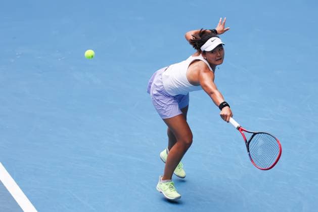 January 20, 2024, Melbourne, Victoria, Australia: MELBOURNE, AUSTRALIA - JANUARY 20: Yafan Wang of China playing against Qinwen Zheng of China on Day 7 of the 2024 Australian Open at Melbourne Park on January 20, 2024 in Melbourne, Australia. Melbourne Australia - ZUMAp121 20240120_zsp_p121_011 Copyright: xChrisxPutnamx