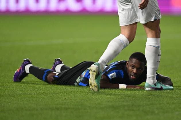 Marcus Thuram(Inter) during the Italian Italy SuperCup match between Inter 3-0 Lazio at Al -Awwal Stadium on Riyad January 19 , 2023 in Florence Italy. Noxthirdxpartyxsales  (241304272)