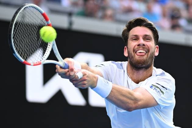 TENNIS AUSTRALIAN OPEN, Cameron Norrie of the United Kingdom in action during his 3rd round match against Casper Ruud of Norway on Day 7 of the 2024 Australian Open at Melbourne Park in Melbourne, Saturday, January 20, 2024. ( NO ARCHIVING, EDITORIAL USE ONLY, NO USE IN BOOKS WITHOUT CONSENT MELBOURNE VICTORIA AUSTRALIA  Copyright: xJOELxCARRETTx 20240120001891293522