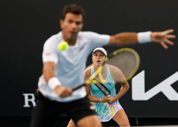 Ellen Perez Jean-Julien Rojer, Mixed Doubles, Australian Open 2024, Melbourne Park, Melbourne, Victoria, Australia. Copyright: xJuergenxHasenkopfx