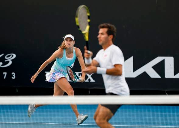 Ellen Perez Jean-Julien Rojer, Mixed Doubles, Australian Open 2024, Melbourne Park, Melbourne, Victoria, Australia. Copyright: xJuergenxHasenkopfx