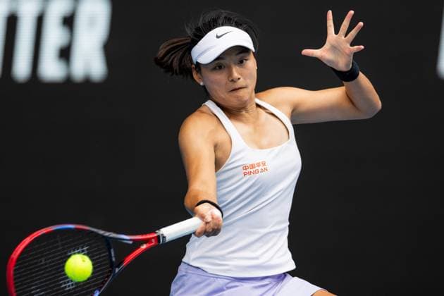 (240120) -- MELBOURNE, Jan. 20, 2024 -- Wang Yafan competes during the women s singles 3rd round match between Zheng Qinwen and Wang Yafan of China at Australian Open tennis tournament in Melbourne, Australia, Jan. 20, 2024. (Photo by Xinhua) (SP)AUSTRALIA-MELBOURNE-TENNIS-AUSTRALIAN OPEN ChuxChen 