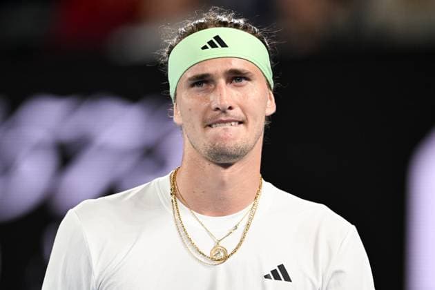 Alexander Zverev (GER) reacts during his third round match Australian Open, Day Seven, Tennis, Melbourne Park, Melbourne, Australia - 20 Jan 2024  Copyright: xJamesxGourley Shutterstockx 14306286iy
