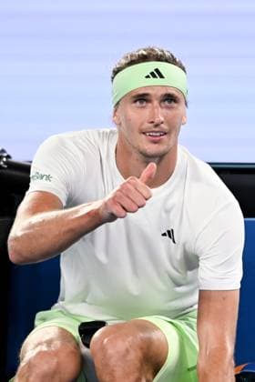 Alexander Zverev (GER) reacts during his third round match Australian Open, Day Seven, Tennis, Melbourne Park, Melbourne, Australia - 20 Jan 2024  Copyright: xJamesxGourley Shutterstockx 14306286iv