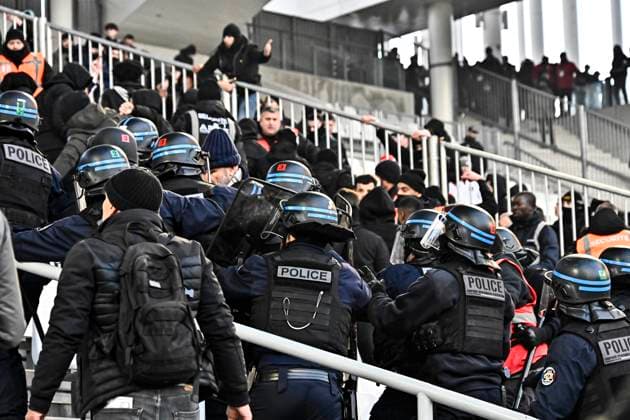 Incidents entre supporters Nicois et Girondins FOOTBALL : Bordeaux vs Nice - 16eme de Finale de la Coupe de France - Bordeaux - 20-01-2024 ThierryBreton Panoramic 