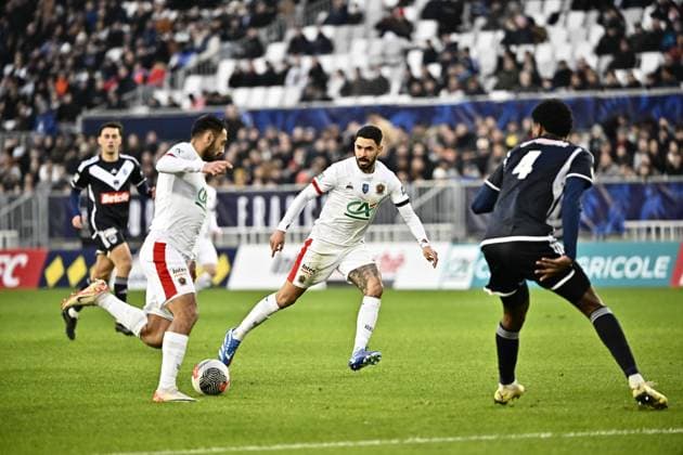 Gaetan Laborde (ogc) FOOTBALL : Bordeaux vs Nice - 16eme de Finale de la Coupe de France - Bordeaux - 20-01-2024 ThierryBreton Panoramic 
