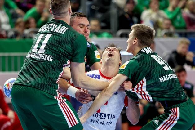 Hungary v Croatia - Men s EHF Euro 2024 Igor Karacic of Croati in action during the Men s EHF Euro 2024 main round match between Hungary and Croatia at Lanxess Arena on January 20, 2024 in Cologne, Germany. SanjinxStrukic PIXSELL