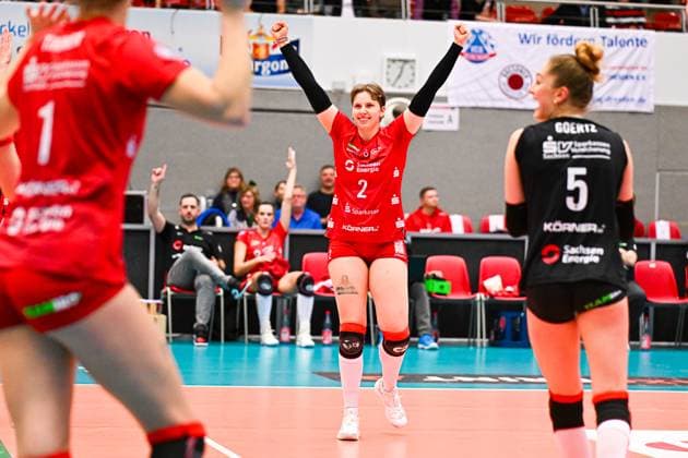 1. Volleyball Bundesliga Frauen, Dresdner SC vs. Allianz MTV Stuttgart, Dresden, 20.01.2024 Larissa Winter (Dresdner SC, 2) 1.Volleyball Bundesliga Frauen, Dresdner SC vs. Allianz MTV Stuttgart am 20.01.2024 in der Margon Arena Dresden Copyright: xBEAUTIFULxSPORTS Hoepnerx