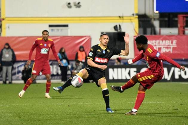 Vanderson (ASM) Rodez Aveyron Football vs. AS Monaco pour 16eme de finale de la Coupe de France au Stade Paul Lignon de Rodez, le 20 janvier 2024. FOOTBALL : Rodez AF vs. AS Monaco - Coupe de France - 20 01 2024 ValentinaClaret Panoramic 