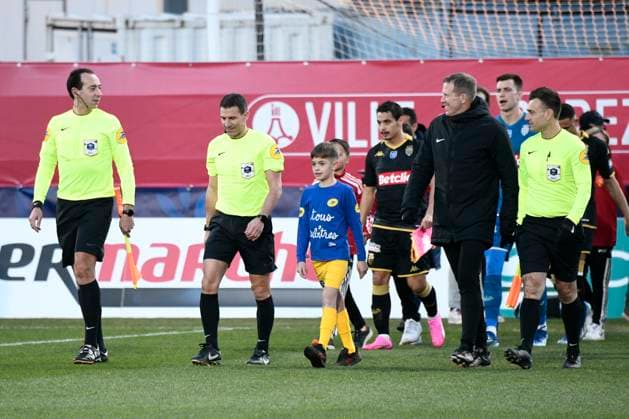 Arbitres Rodez Aveyron Football vs. AS Monaco pour 16eme de finale de la Coupe de France au Stade Paul Lignon de Rodez, le 20 janvier 2024. FOOTBALL : Rodez AF vs. AS Monaco - Coupe de France - 20 01 2024 ValentinaClaret Panoramic 