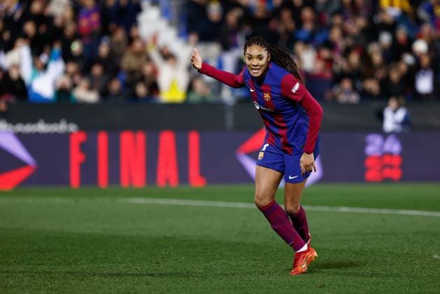 Bilder des Jahres 2024, Sport 01 Januar Sport Themen der Woche KW03 Sport Bilder des Tages January 20, 2024, Leganes, Madrid, SPAIN: Salma Paralluelo of FC Barcelona, Barca celebrates a goal during the Spanish SuperCup 24, Supercopa de Espana, Final, women football match played between FC Barcelona Femenino v Levante UD at Estadio de Butarque on January 20, 2024 in Leganes, Madrid, Spain. Leganes SPAIN - ZUMAa181 20240120_zaa_a181_100 Copyright: xOscarxJ.xBarrosox
