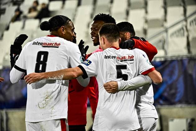 Joie but Morgan Sanson (ogc) FOOTBALL : Bordeaux vs Nice - 16eme de Finale de la Coupe de France - Bordeaux - 20-01-2024 ThierryBreton Panoramic 