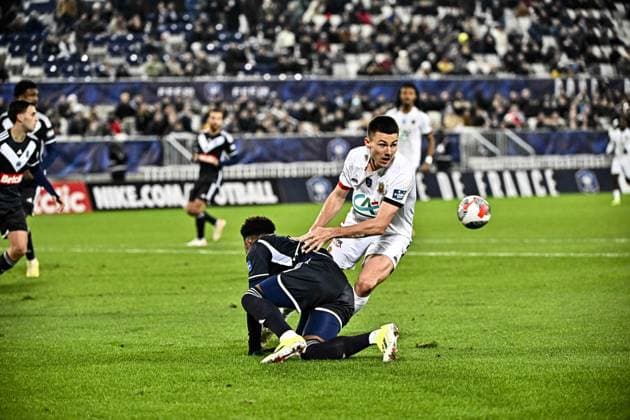 Melvin Bard (ogc) FOOTBALL : Bordeaux vs Nice - 16eme de Finale de la Coupe de France - Bordeaux - 20-01-2024 ThierryBreton Panoramic 