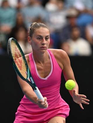 TENNIS AUSTRALIAN OPEN, Marta Kostyuk of Ukraine in action during her 4th round match against Maria Timofeeva of Russia on Day 8 of the 2024 Australian Open at Melbourne Park in Melbourne, Sunday, January 21, 2024. ( NO ARCHIVING, EDITORIAL USE ONLY, NO USE IN BOOKS WITHOUT CONSENT MELBOURNE VICTORIA AUSTRALIA  Copyright: xJAMESxROSSx 20240121001891663451