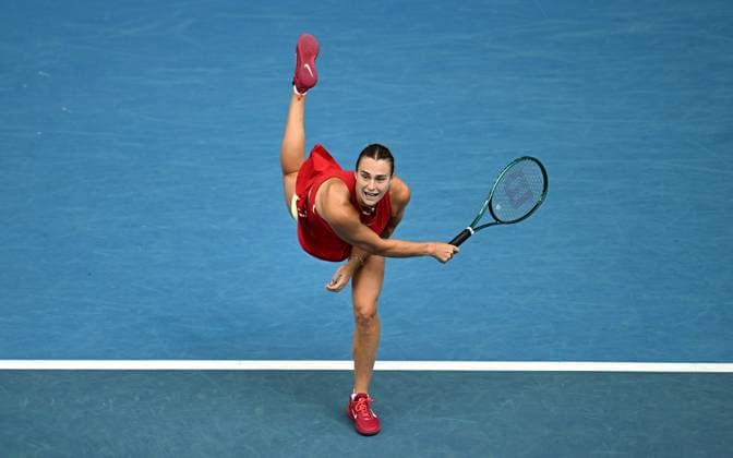TENNIS AUSTRALIAN OPEN, Aryna Sabalenka of Belarus in action during her 4th round match against Amanda Anisimova of USA on Day 8 of the 2024 Australian Open at Melbourne Park in Melbourne, Sunday, January 21, 2024. ( NO ARCHIVING, EDITORIAL USE ONLY, NO USE IN BOOKS WITHOUT CONSENT MELBOURNE VICTORIA AUSTRALIA  Copyright: xLUKASxCOCHx 20240121001891669339