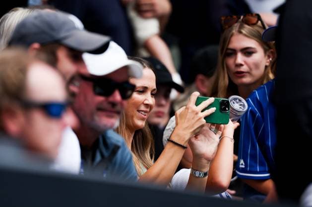 January 21, 2024, Melbourne, Victoria, Australia: MELBOURNE, AUSTRALIA - JANUARY 21: Bec Hewitt watches her son Cruz Hewitt of Australia compete against Alexander Razeghi of the United States in their first round singles match during the 2024 Australian Open Junior Championships at Melbourne Park on January 21, 2024 in Melbourne, Australia Melbourne Australia - ZUMAp121 20240121_zsp_p121_022 Copyright: xChrisxPutnamx