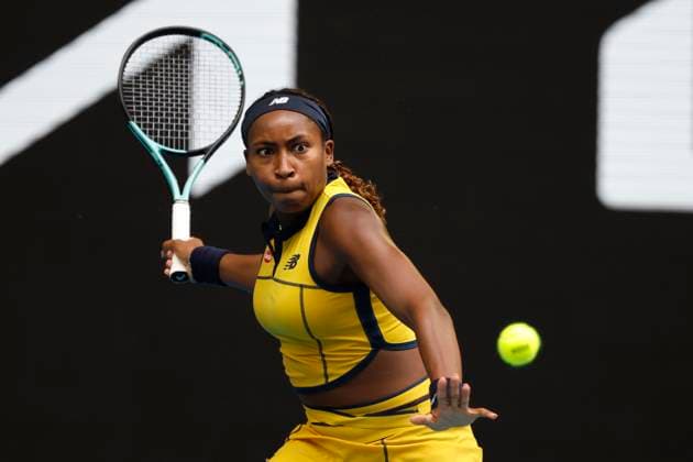 January 21, 2024, Melbourne, Victoria, Australia: Coco Gauff (USA) in action during their round four singles match against Magdalena Frech (POL) on day seven of the 2024 Australian Open at Melbourne Park on January 20, 2024 in Melbourne, Australia. Melbourne Australia - ZUMAl131 20240121_zsp_l131_008 Copyright: xCiroxDexLucax