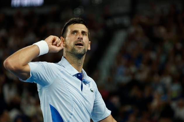 January 21, 2024, Melbourne, Victoria, Australia: Novak Djokovic (SRB) in action during their round four singles match against Adrian Mannarino (FRA) on day eight of the 2024 Australian Open at Melbourne Park on January 21, 2024 in Melbourne, Australia. Melbourne Australia - ZUMAl131 20240121_zsp_l131_038 Copyright: xCiroxDexLucax