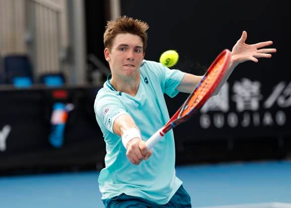 Max Stenzer (GER), Jungen Einzel BS, Australian Open 2024, Melbourne Park, Melbourne, Victoria, Australia. Copyright: xJuergenxHasenkopfx