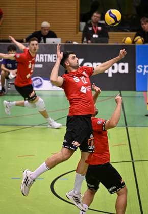 Volleyball 2. Bundesliga Saison 2023 2024 TV Rottenburg - TuS Kriftel 20.01.2024 Yannick Menke (TV Rottenburg)