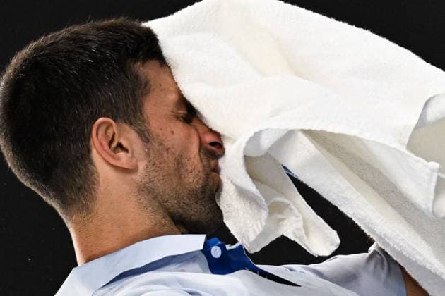 Novak Djokovic (SRB) during his fourth round match Australian Open, Day Eight, Tennis, Melbourne Park, Melbourne, Australia - 21 Jan 2024  Copyright: xJamesxGourley Shutterstockx 14306289cv