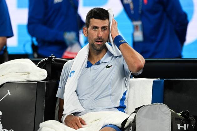 Novak Djokovic (SRB) during his fourth round match Australian Open, Day Eight, Tennis, Melbourne Park, Melbourne, Australia - 21 Jan 2024  Copyright: xJamesxGourley Shutterstockx 14306289ca