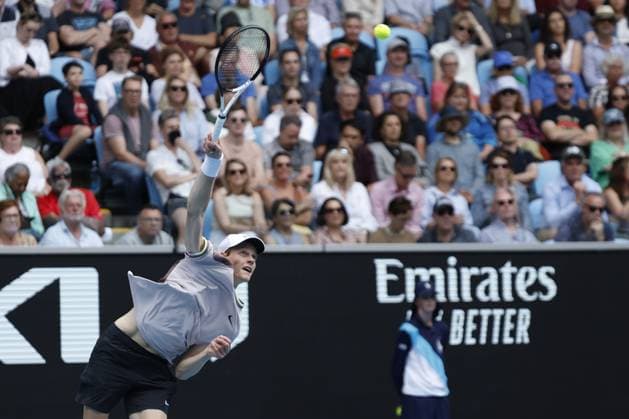 Jannik Sinner ( ITA) during their round four singles match againstKaren Khachanov during Australian Open, International Tennis match in Melbourne, Australia, January 21 2024  Copyright: xAgnxFoto IPAxSportx xipa-agency.x xx IPA_42842653 IPA_Agency_IPA42842653